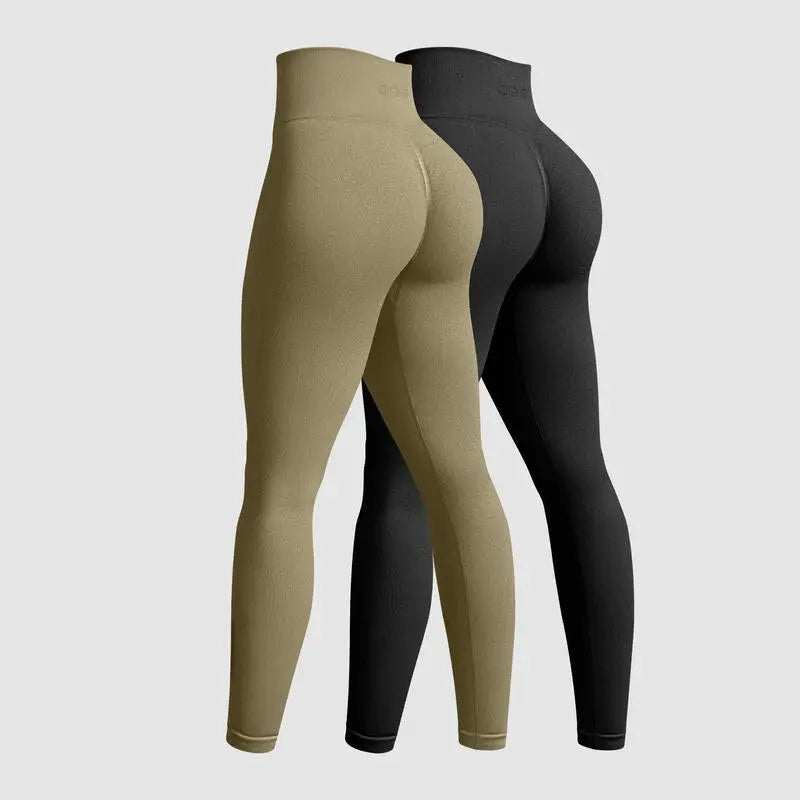 OQQ Women'S 2 Piece Yoga Legging Seamless Workout High Waist Butt Liftings Athletic Leggings